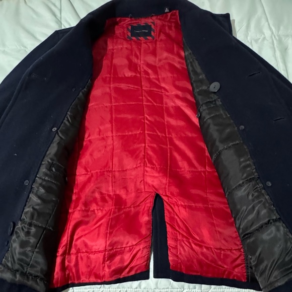 XL Tommy Hilfiger Navy Pea Coat - Picture 3 of 13
